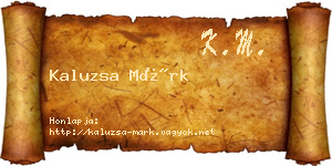 Kaluzsa Márk névjegykártya