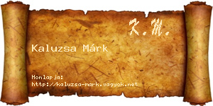 Kaluzsa Márk névjegykártya